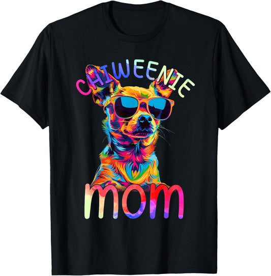 Chiweenie Mom Colorful Pop Art Chiweenie Dog Men Women Girls Kids T-Shirt