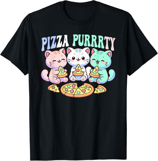 Cat pizza cute kawaii cats eating pizza purrrrty fun pastel