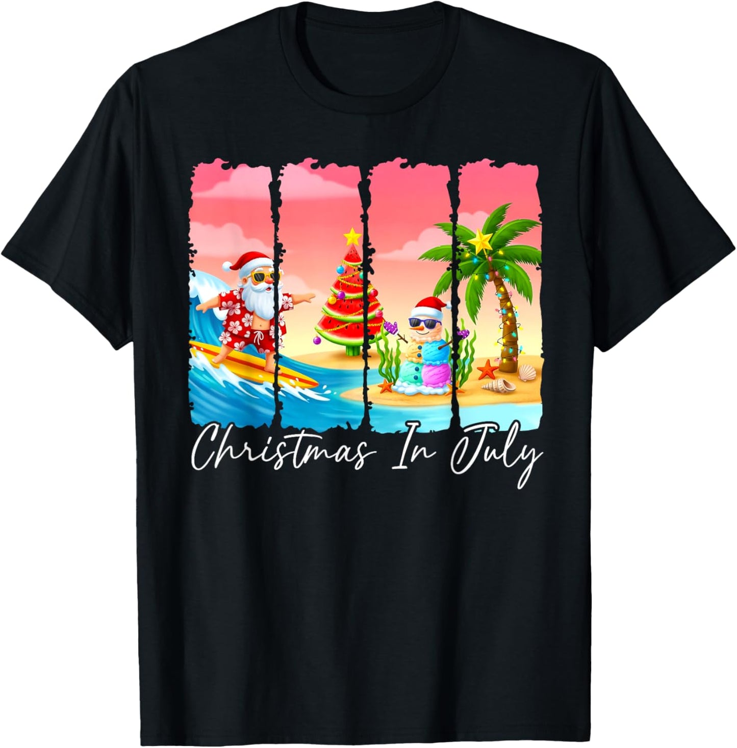 Christmas In July Shirt Boys Men Kids Santa Summer Xmas