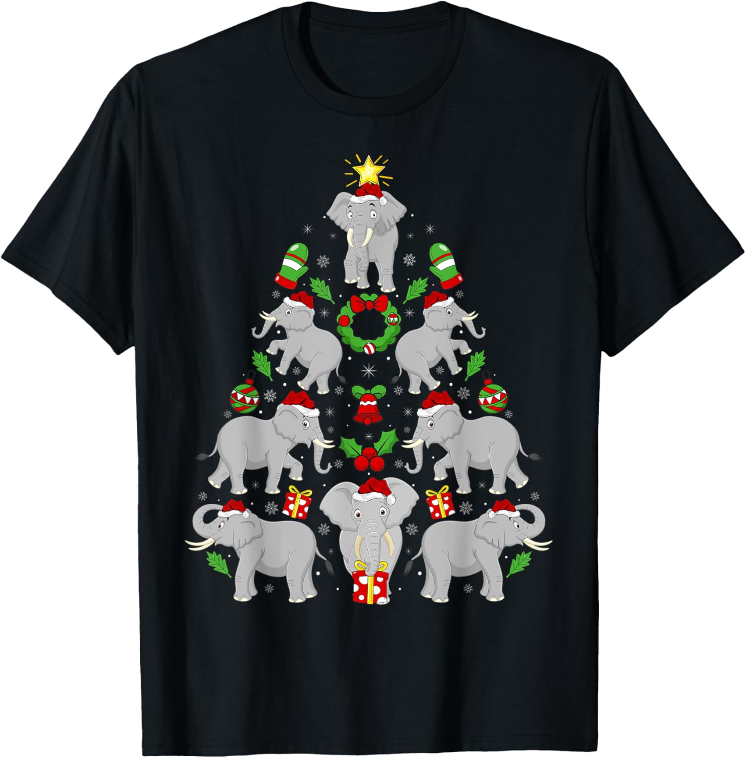 Xmas Decoration Santa Hat Indian Elephant Christmas Tree