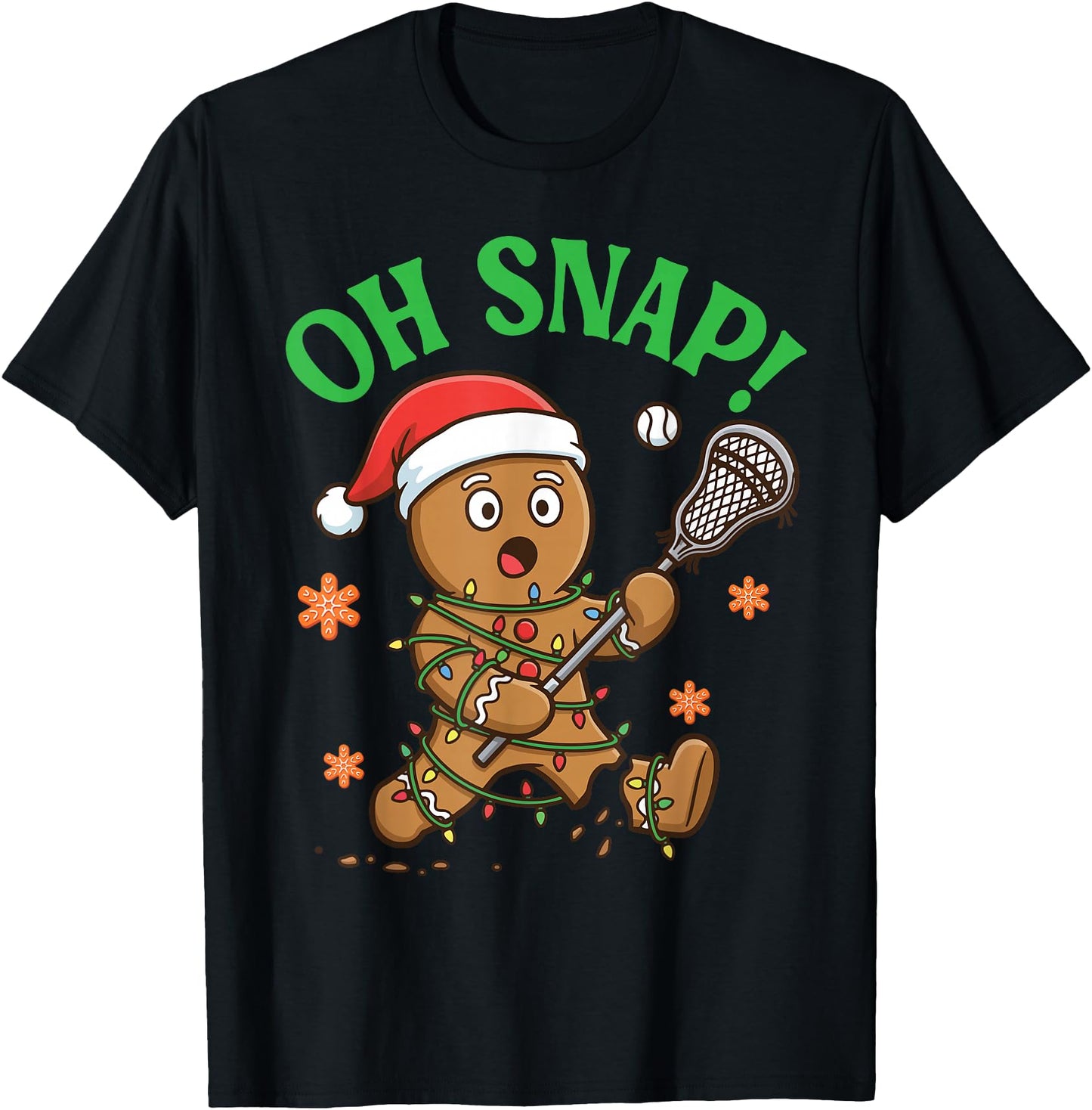 Funny Gingerbread Lacrosse Christmas Cookie Oh Snap Santa