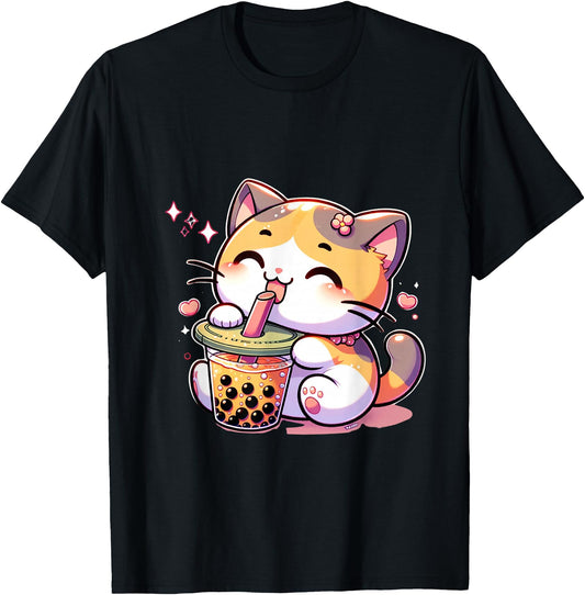Cat Boba Tea Bubble Tea Anime Kawaii Neko Teen Children