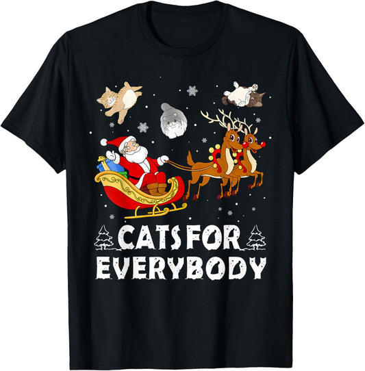 Cats For Everybody Christmas Cat Funny Xmas Women Santa Kids