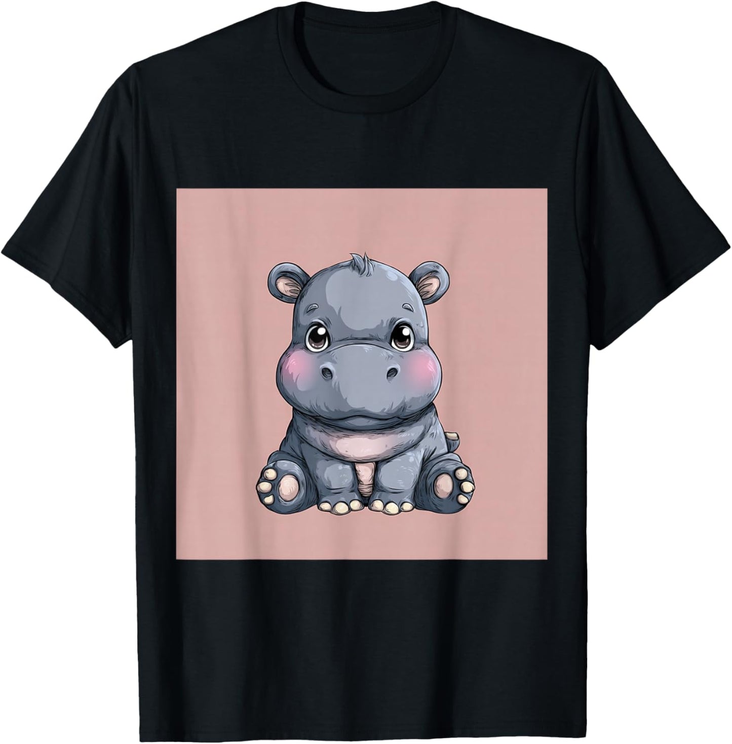 Cute Cartoon Hippo Chibi Style Cute Baby Hippo
