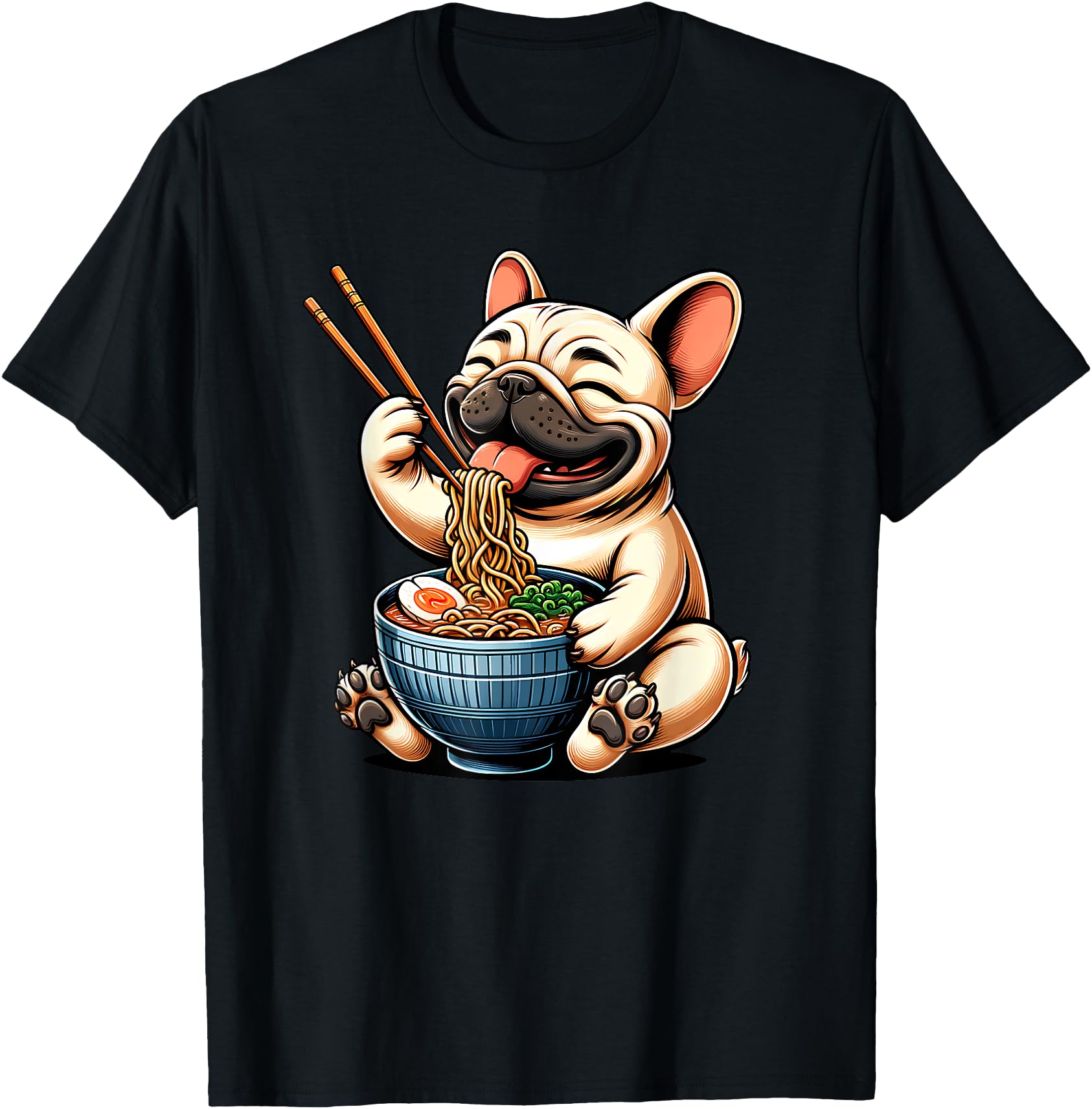 French Bulldog Eating Ramen Noodle Kawaii Japanese Food