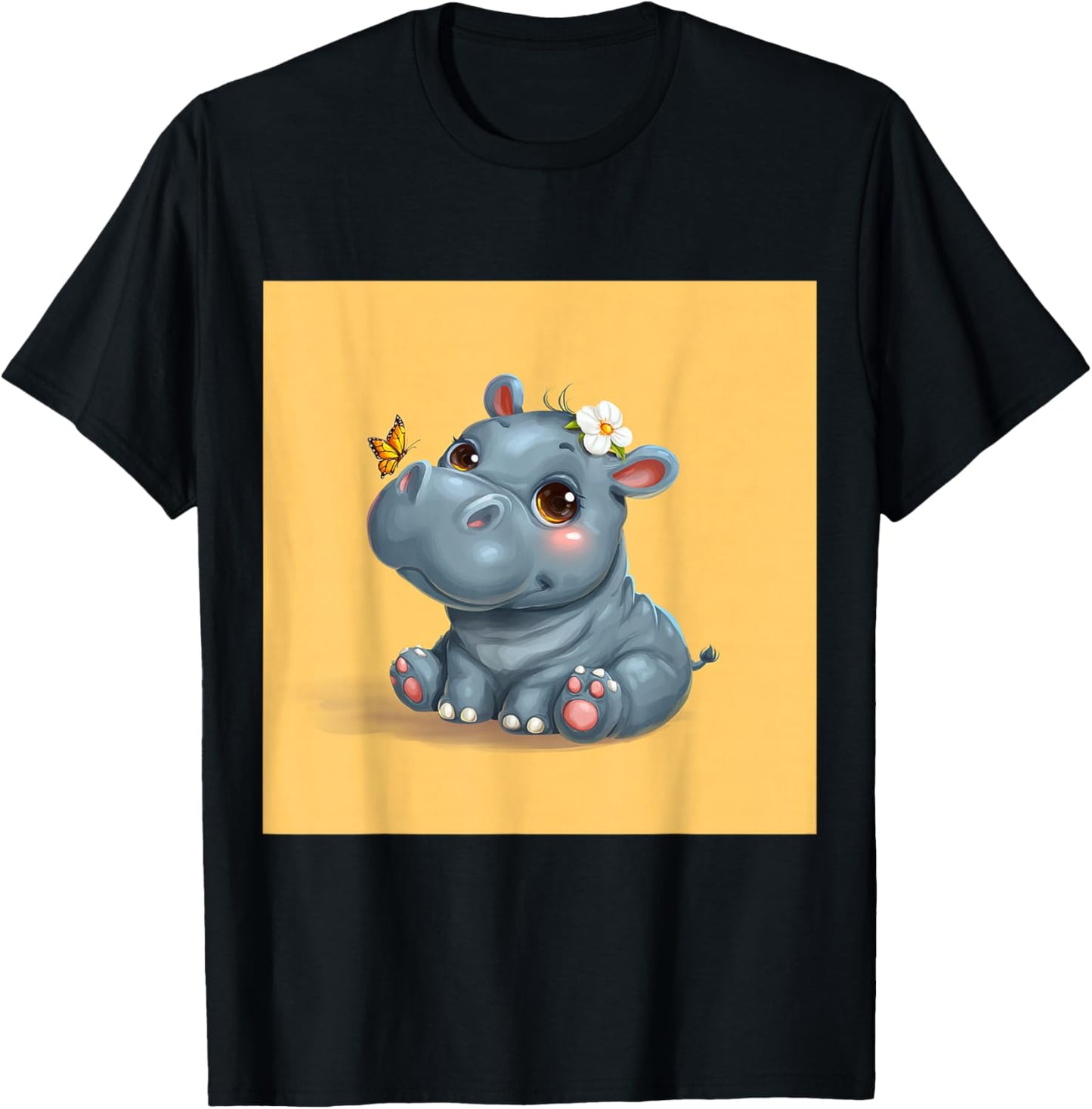 Cute Cartoon Hippo Chibi Style Cute Baby Hippo