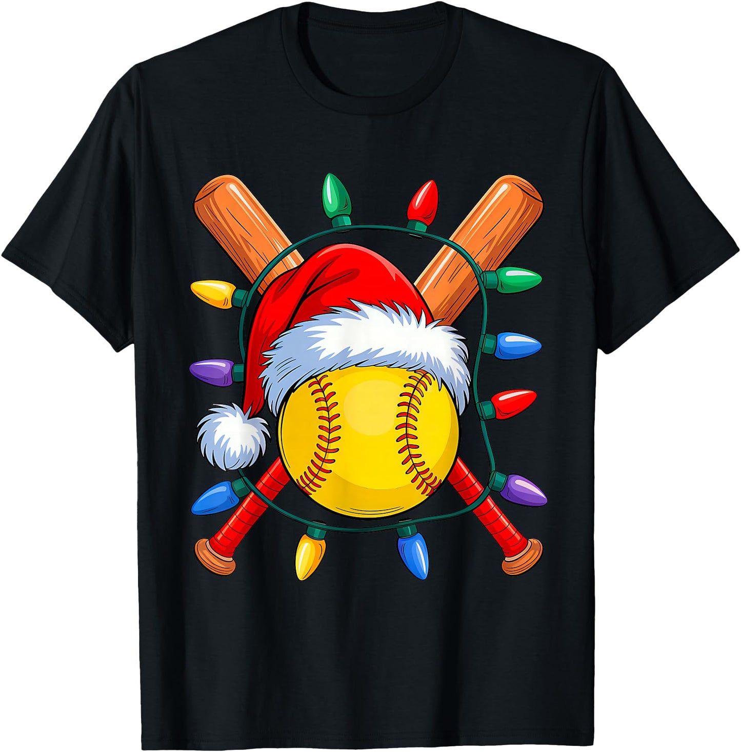 Christmas Softball Xmas Santa Sports Hat Mens Womens