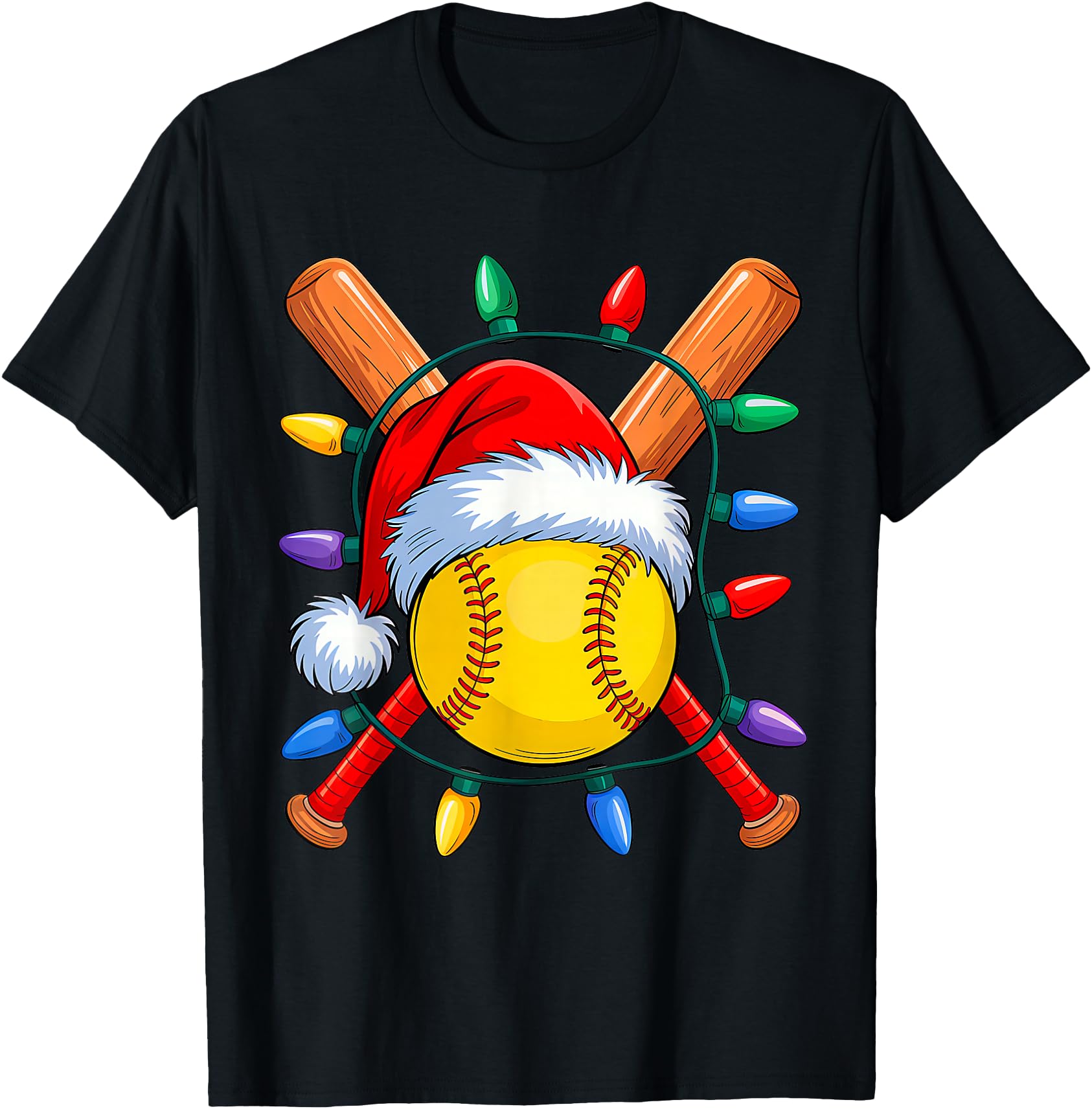 Christmas Softball Xmas Santa Sports Hat Mens Womens