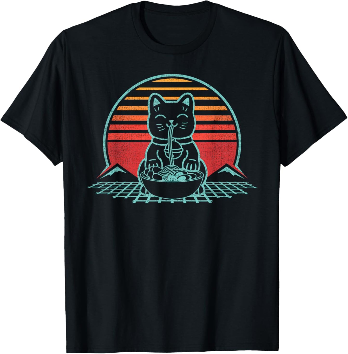 Anime Ramen Cat Retro Japanese Noodles Kawaii Funny