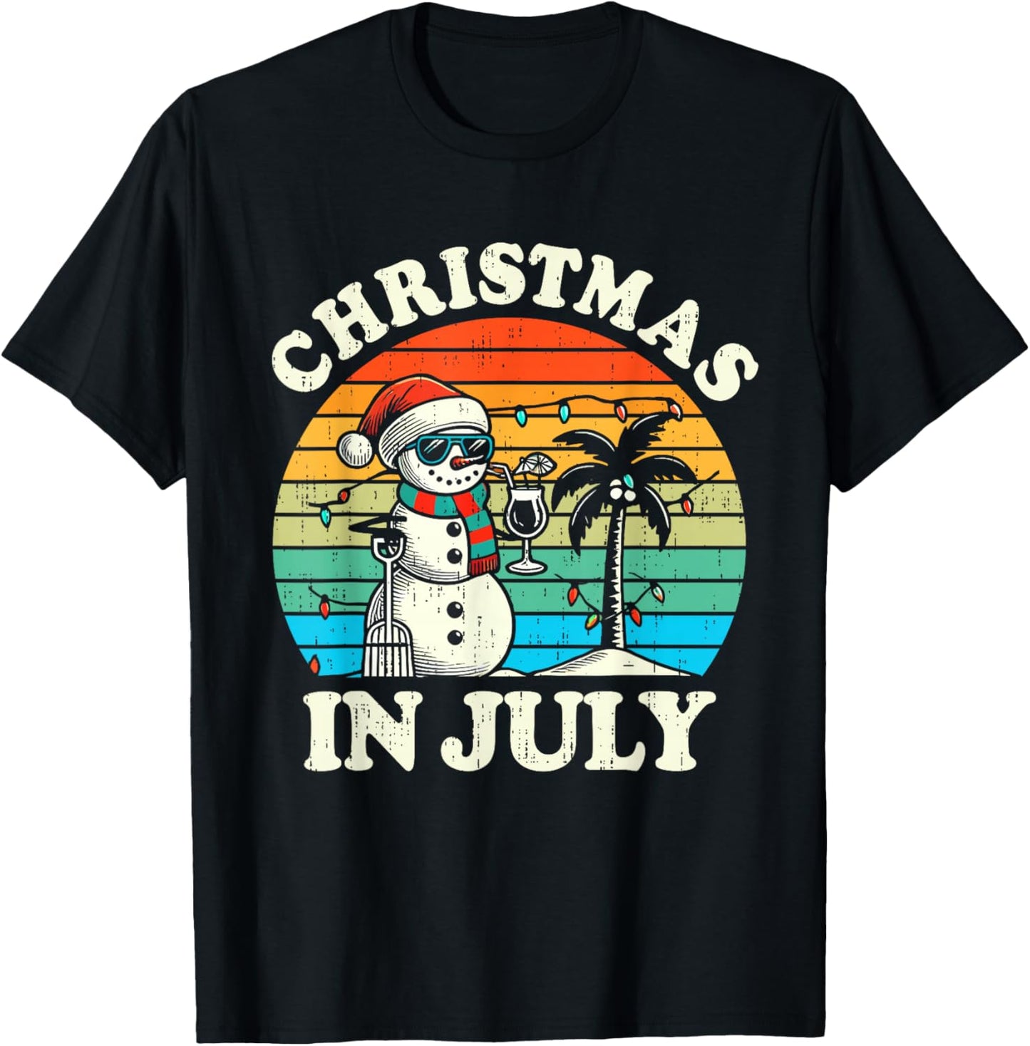 Vintage Christmas In July Snowman Summer Beach Vacation Xmas
