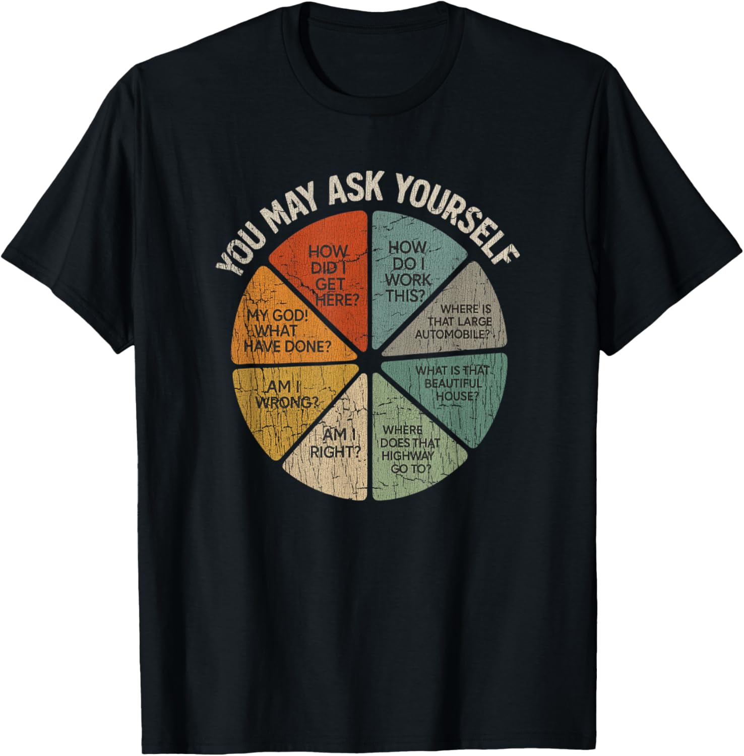 Vintage You May Ask Yourself Retro Pie Chart 80s Music