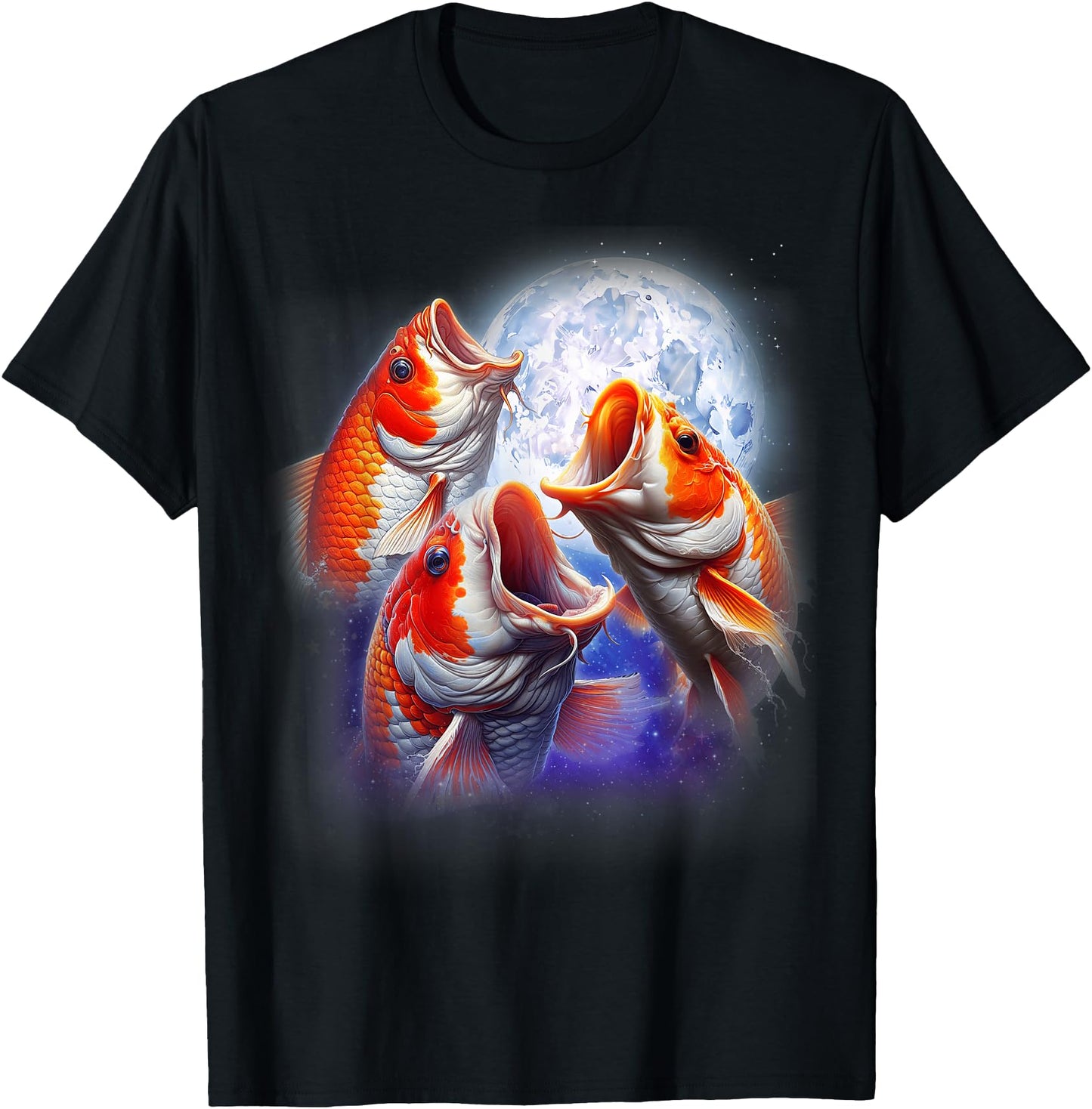 3 Koi Fish Howling At The Moon Funny Koi Carp Fish Keeper