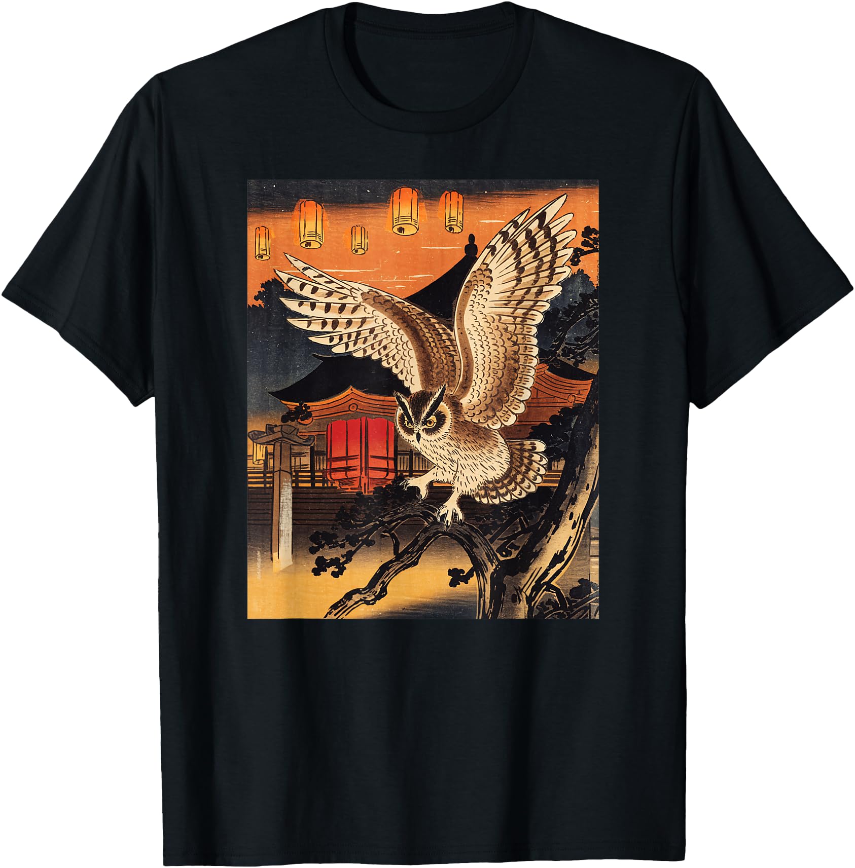 Japanese Art Owl Kyosai Vintage Japan Artwork