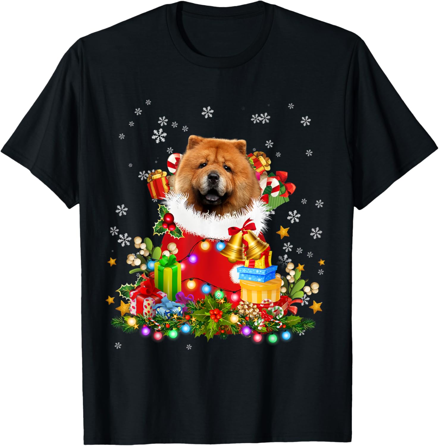 Chow Chow Dog Christmas Tree Lights Pajamas Xmas Matching