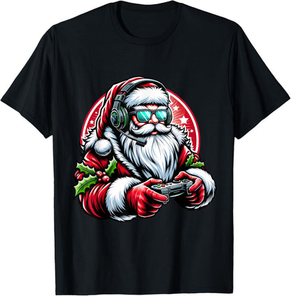 Christmas Gamer Boys Video Game Santa Xmas