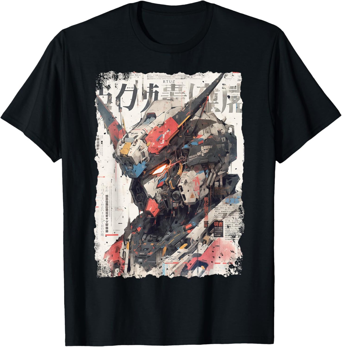 Cyberpunk Japanese cyborg futuristic robot T-Shirt, Small