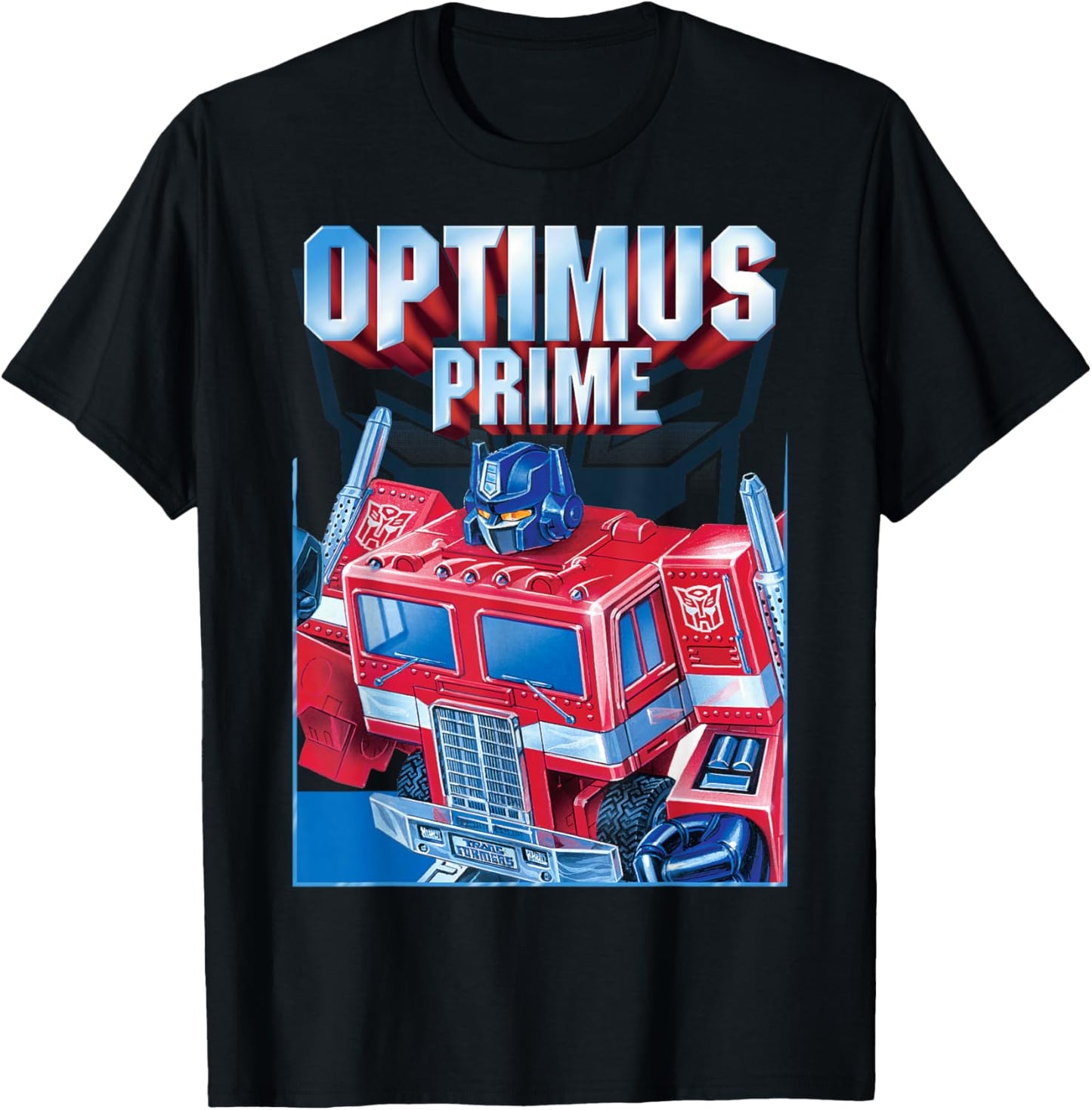 Transformers Optimus Prime Portrait T-Shirt - Black, Small, Unisex, Short Sleeve, Classic Fit, Graphic, Cotton, Polyester Blend