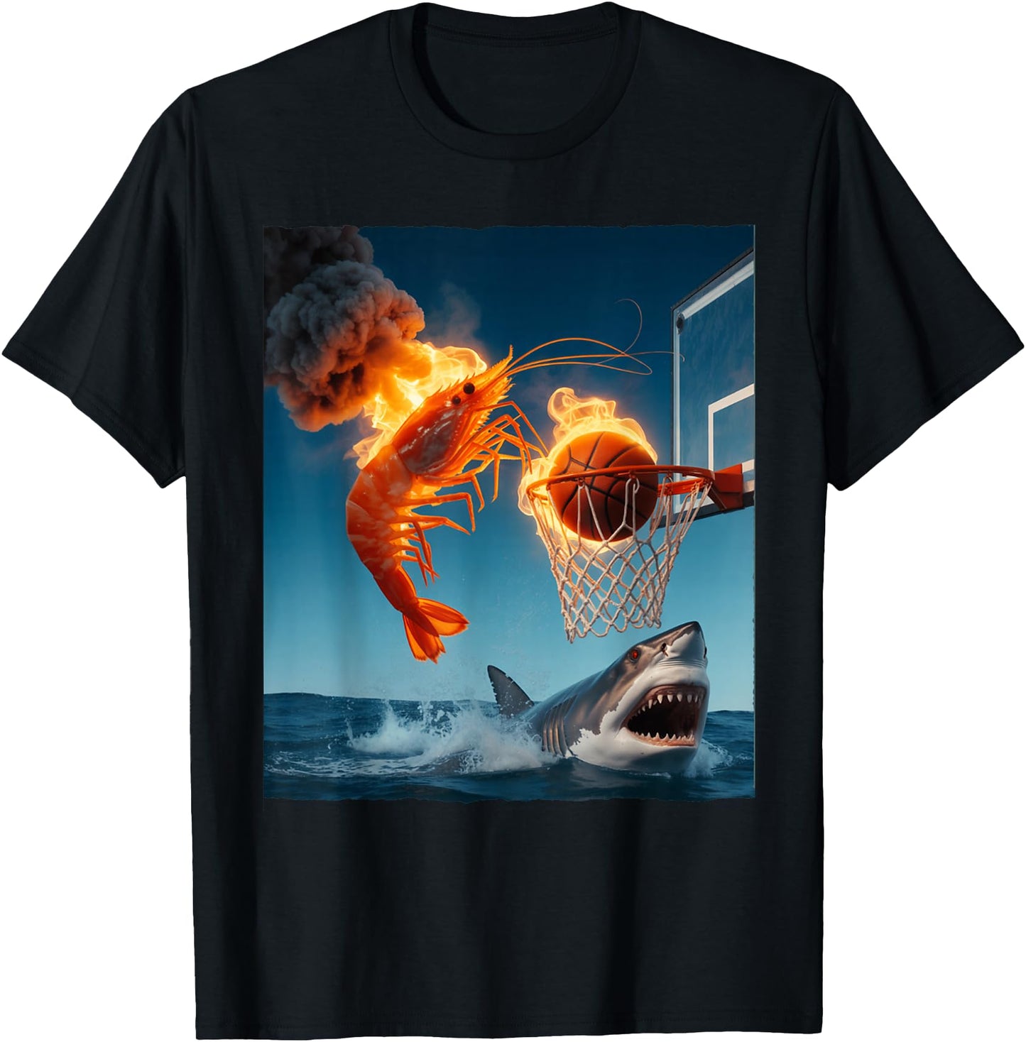 Shrimp Dunking on Shark Funny Fishing Meme