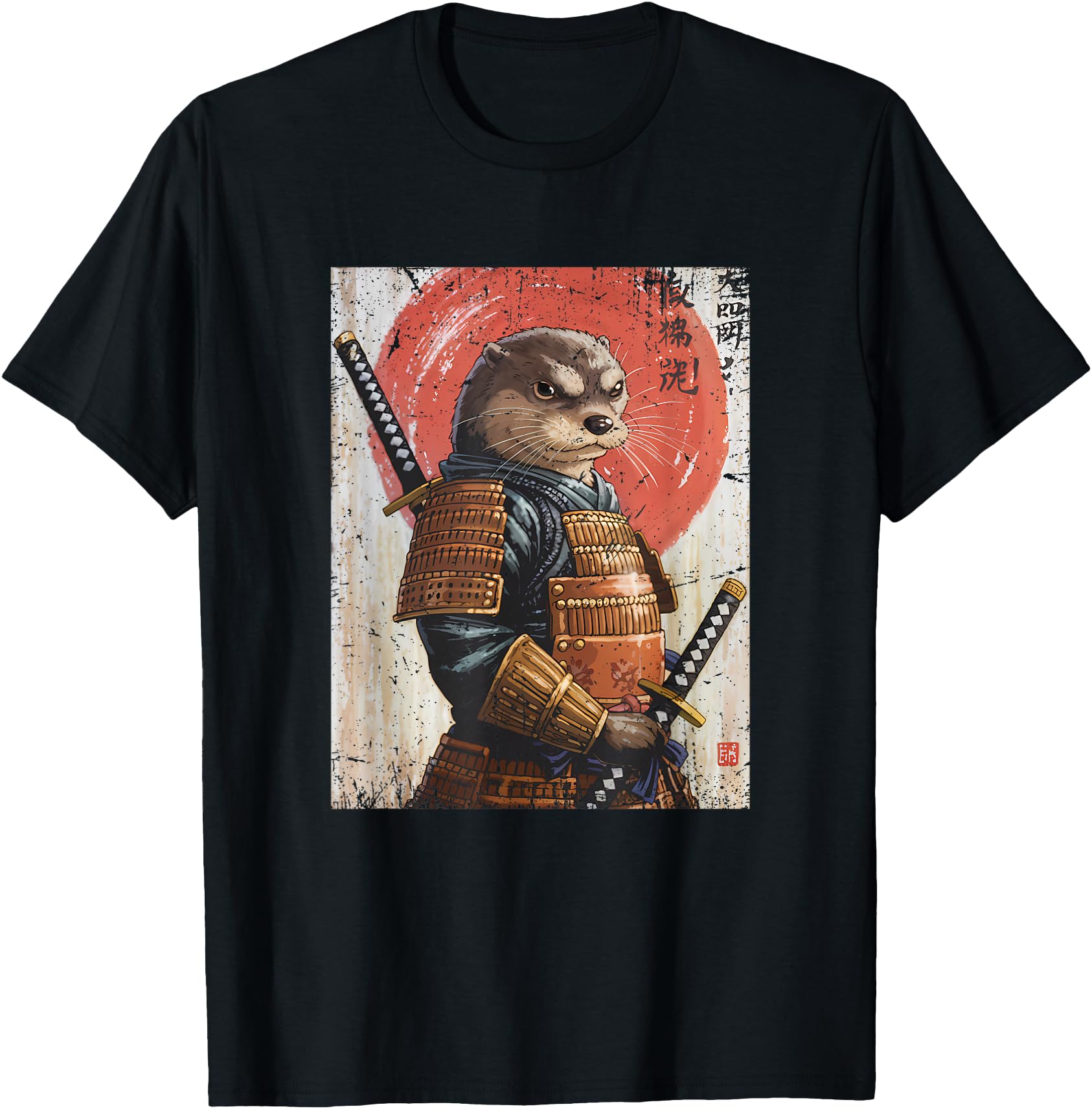 Samurai Otter Vintage Ukiyo-e Warrior Art Japanese otter Art