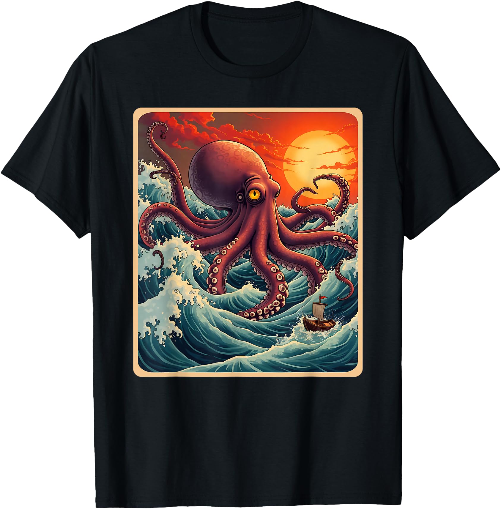 The Great Wave Off Kanagawa Octopus Retro Anime Japanese Art