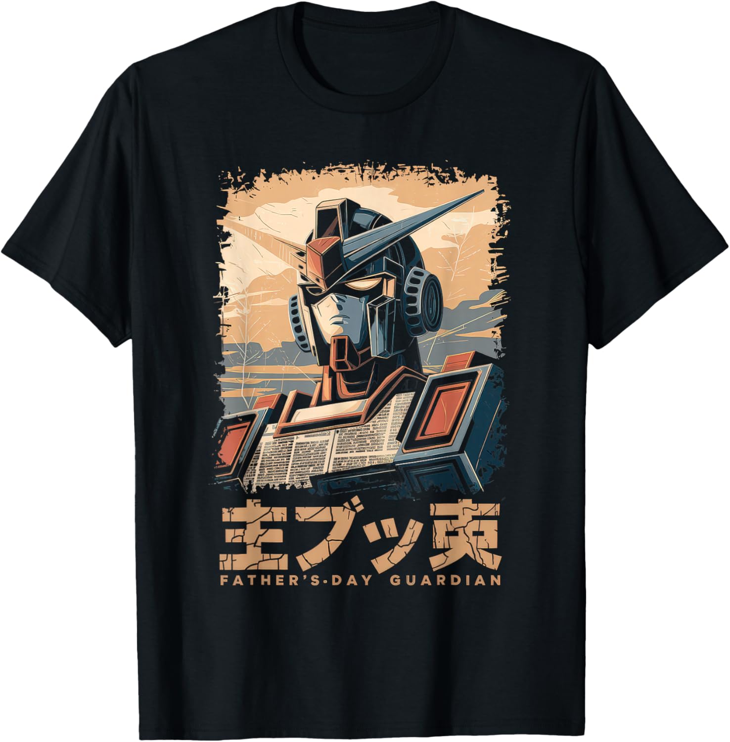 Mecha Tshirt Japanese Mecha Robot Head Anime Art Ukiyo-E