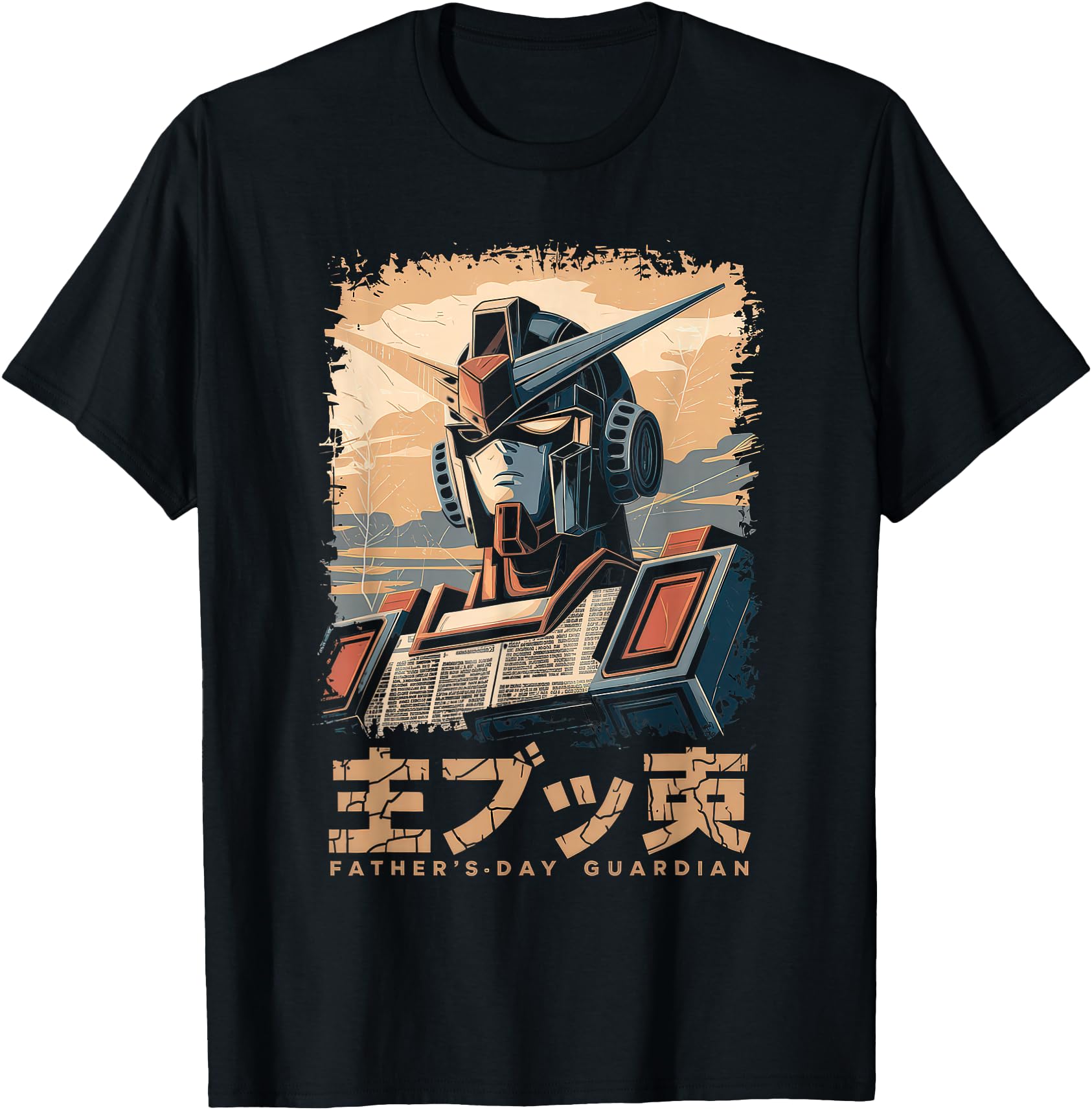 Mecha Tshirt Japanese Mecha Robot Head Anime Art Ukiyo-E