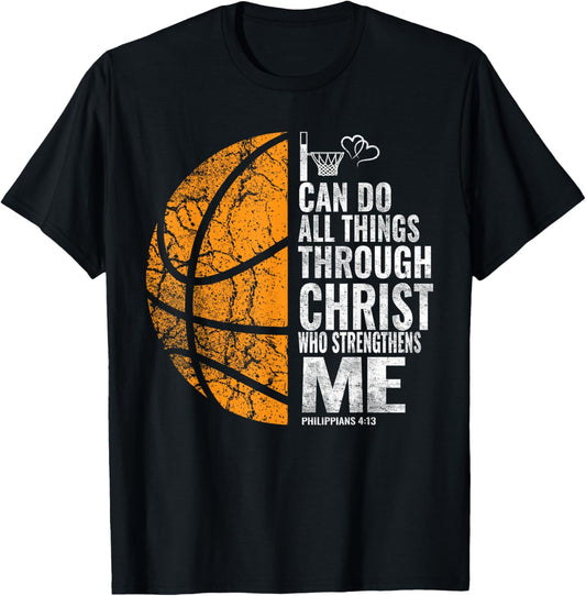 Christian Basketball Men Boys Kids Religious T-Shirt
