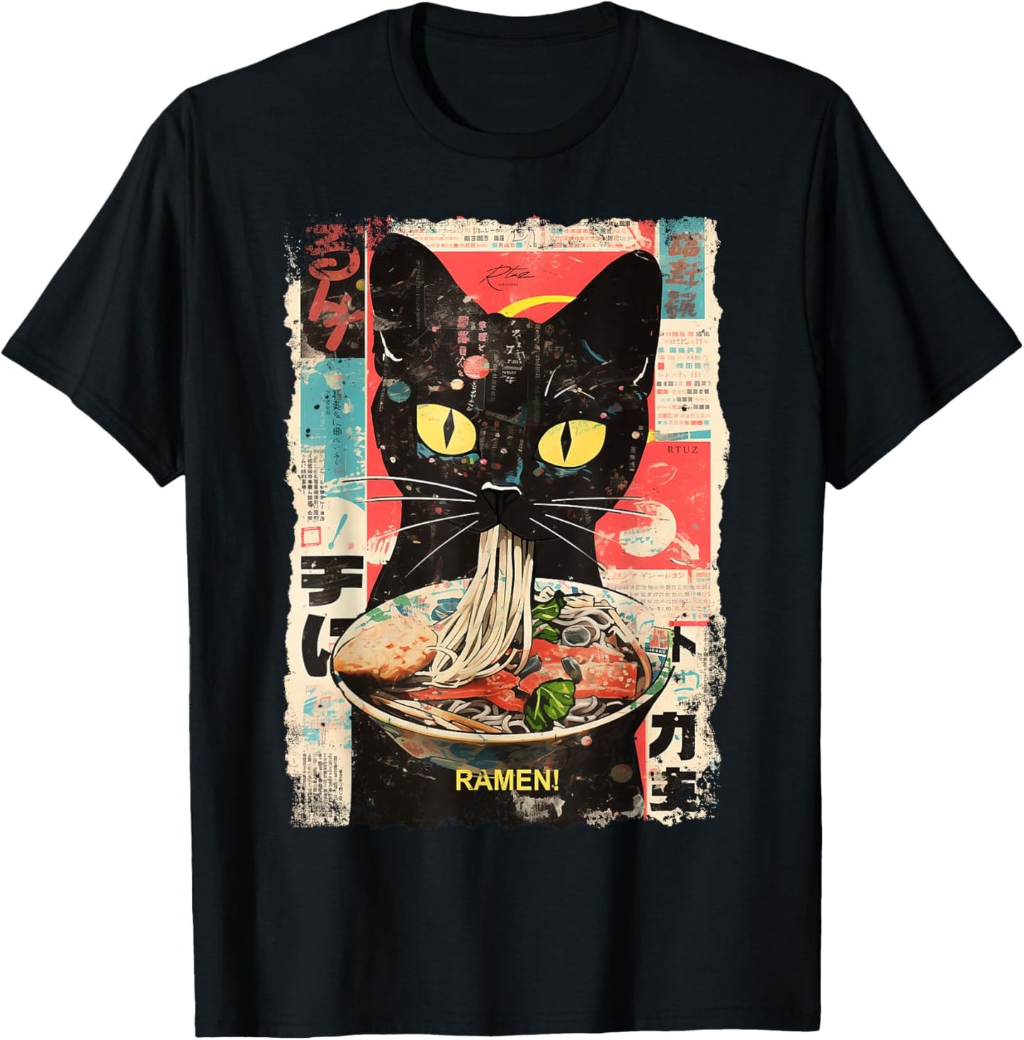 Ramen Noodles Cat Japan Y2K Kawaii Retro Cats Manga Anime