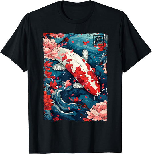 Cherry Blossom Koi Carp Fish Japanese Sakura Graphic