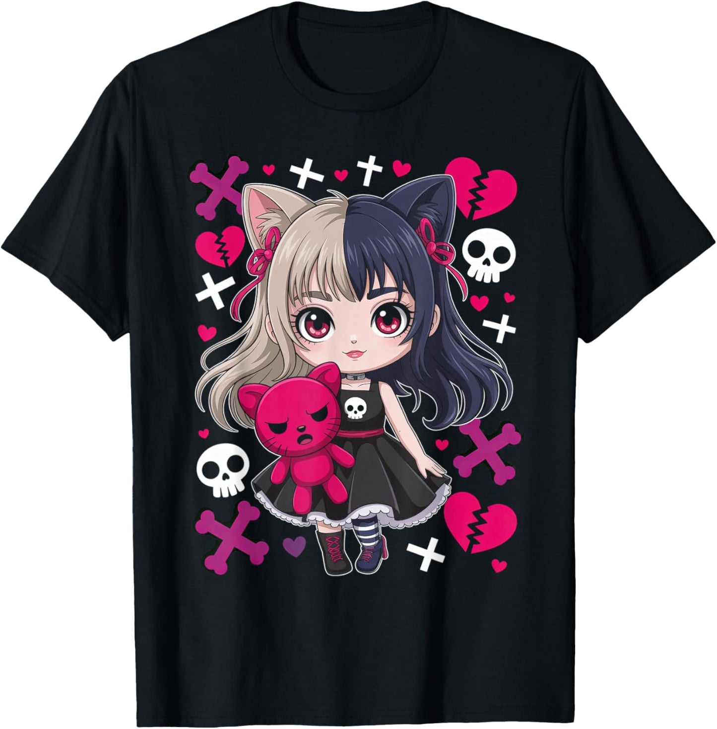 Goth Emo Girl with Teddybear Gothic Chibi Anime Girlie