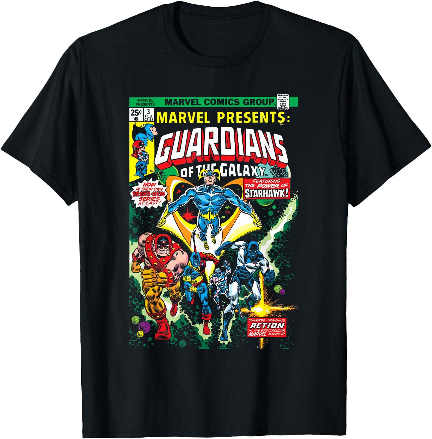 Marvel Guardians of the Galaxy Retro Comic Cover T-Shirt