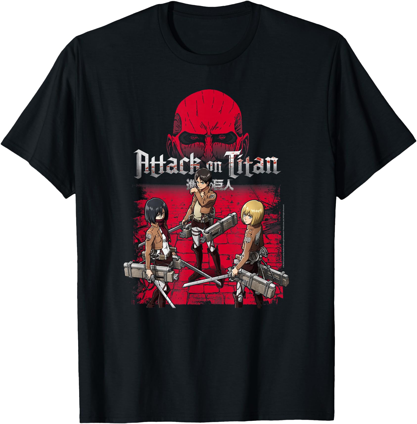Attack on Titan 3 Main Characters Red Background Anime