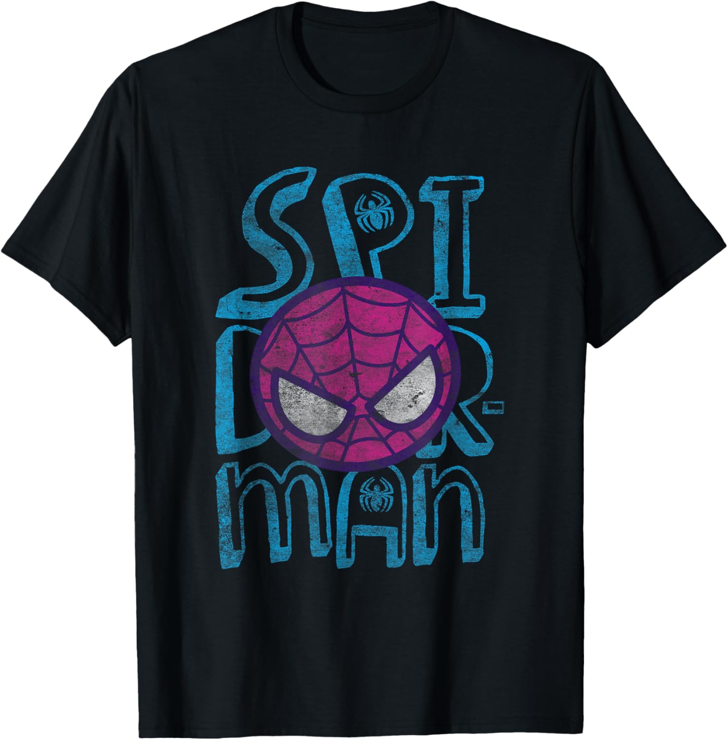 Marvel Kawaii Spider-Man Chibi Face Logo Distressed