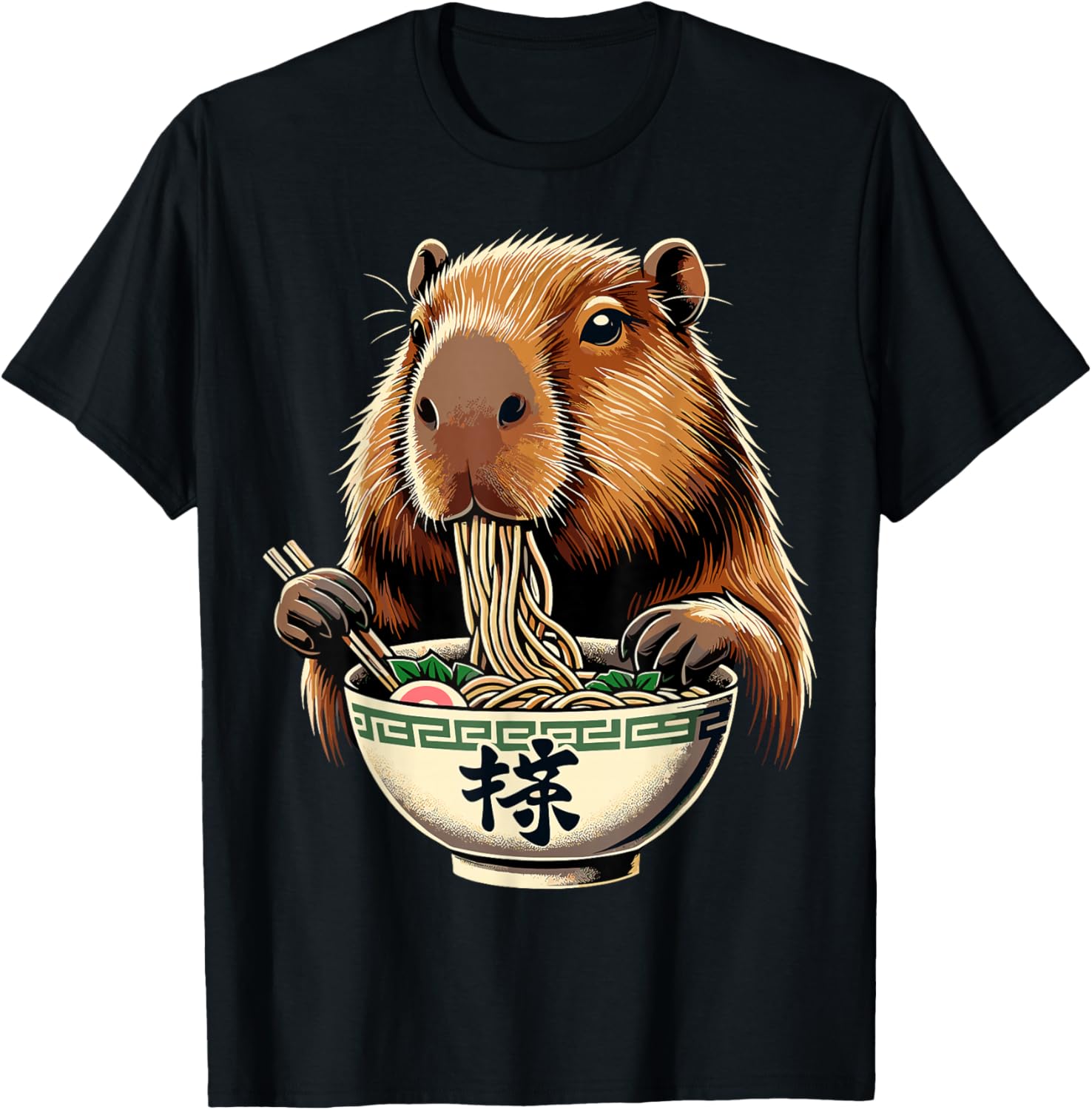Capybara Eating Japanese Ramen Noodles Anime