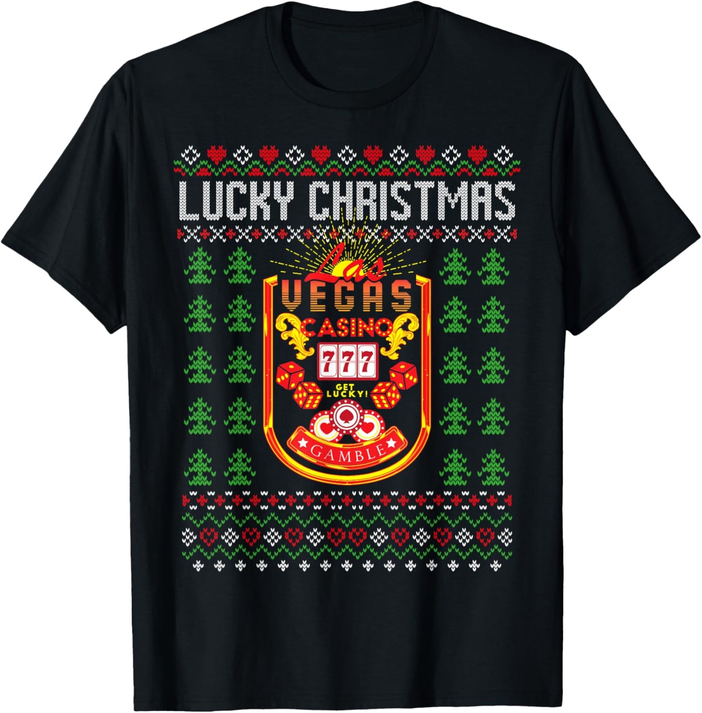 Funny Casino Themed Gifts Christmas Casino Poker Gambling Las Vegas Ugly Xmas Sweater