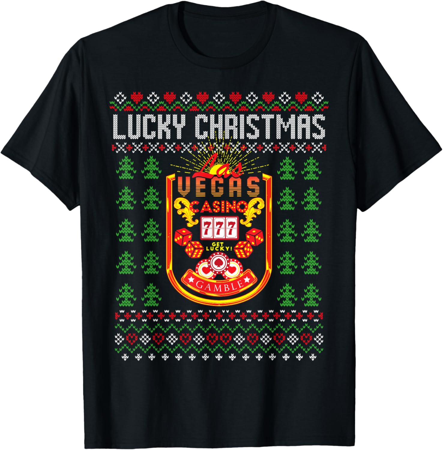 Funny Casino Themed Gifts Christmas Casino Poker Gambling Las Vegas Ugly Xmas Sweater