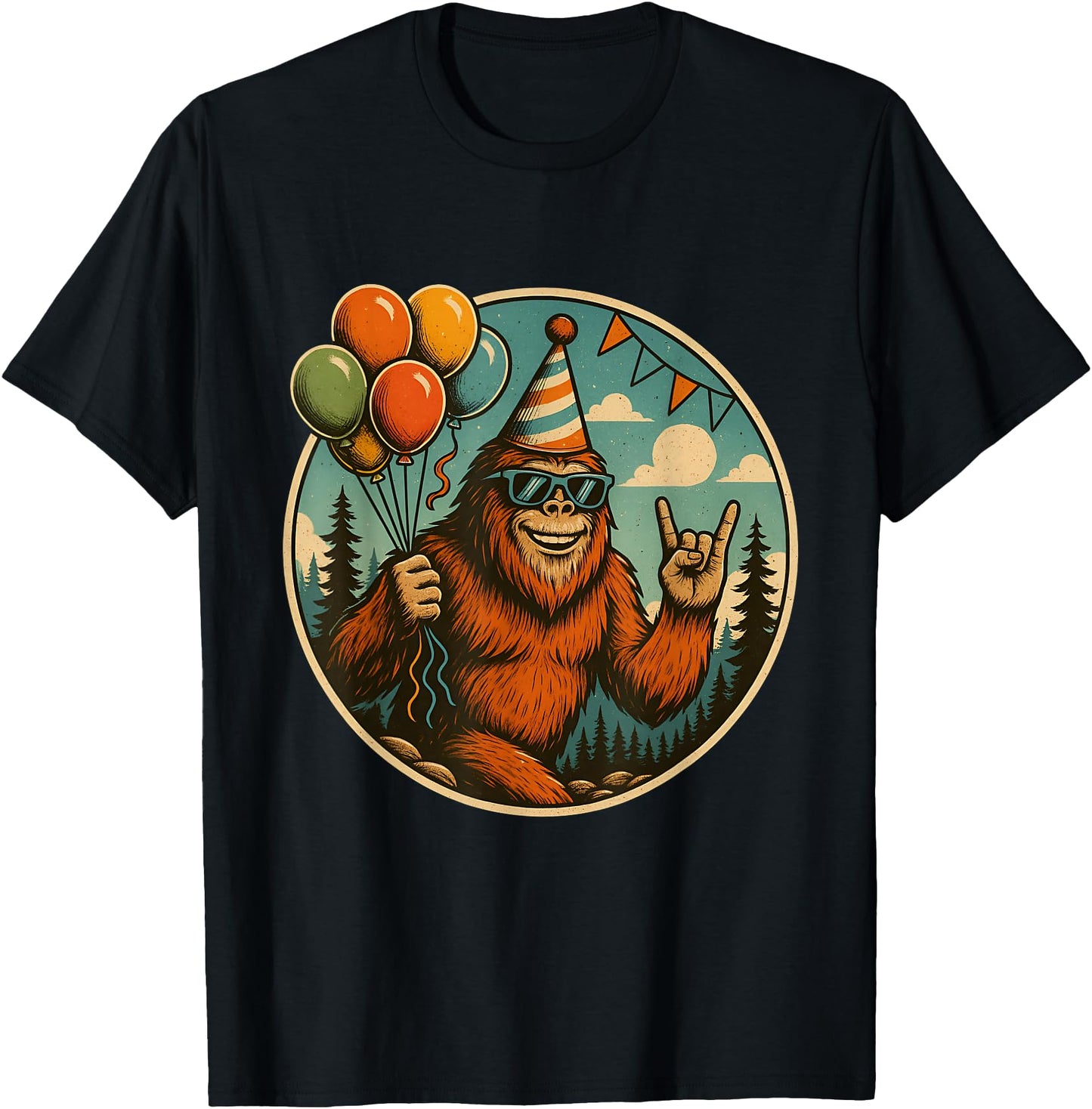 Bigfoot Party Vibes Birthday Balloons Forest Fun