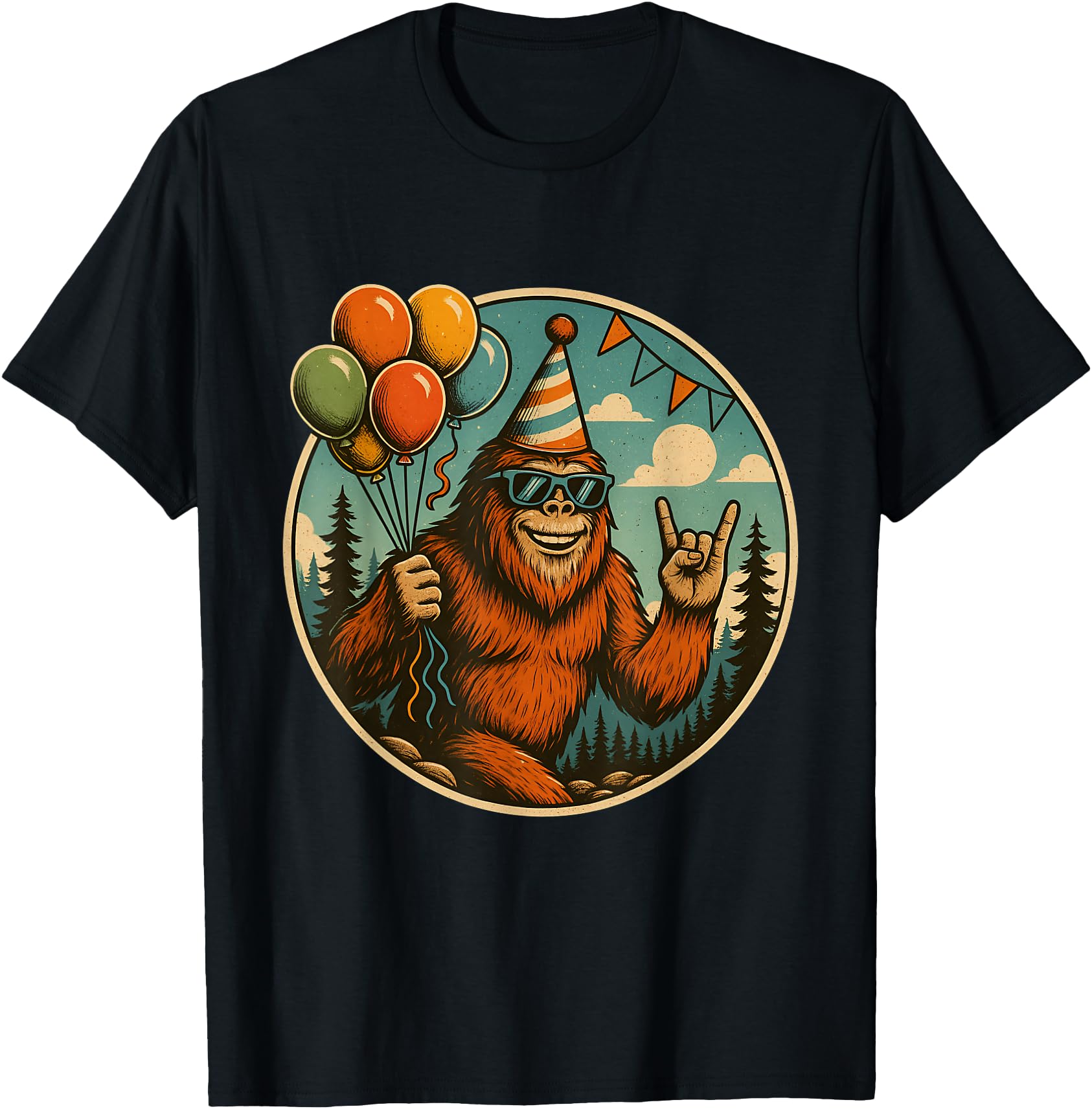 Bigfoot Party Vibes Birthday Balloons Forest Fun