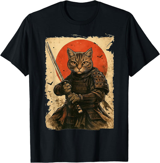 Cat Samurai Vintage Japanese Warrior