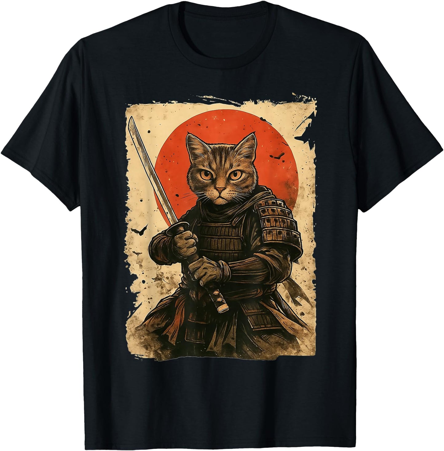 Cat Samurai Vintage Japanese Warrior