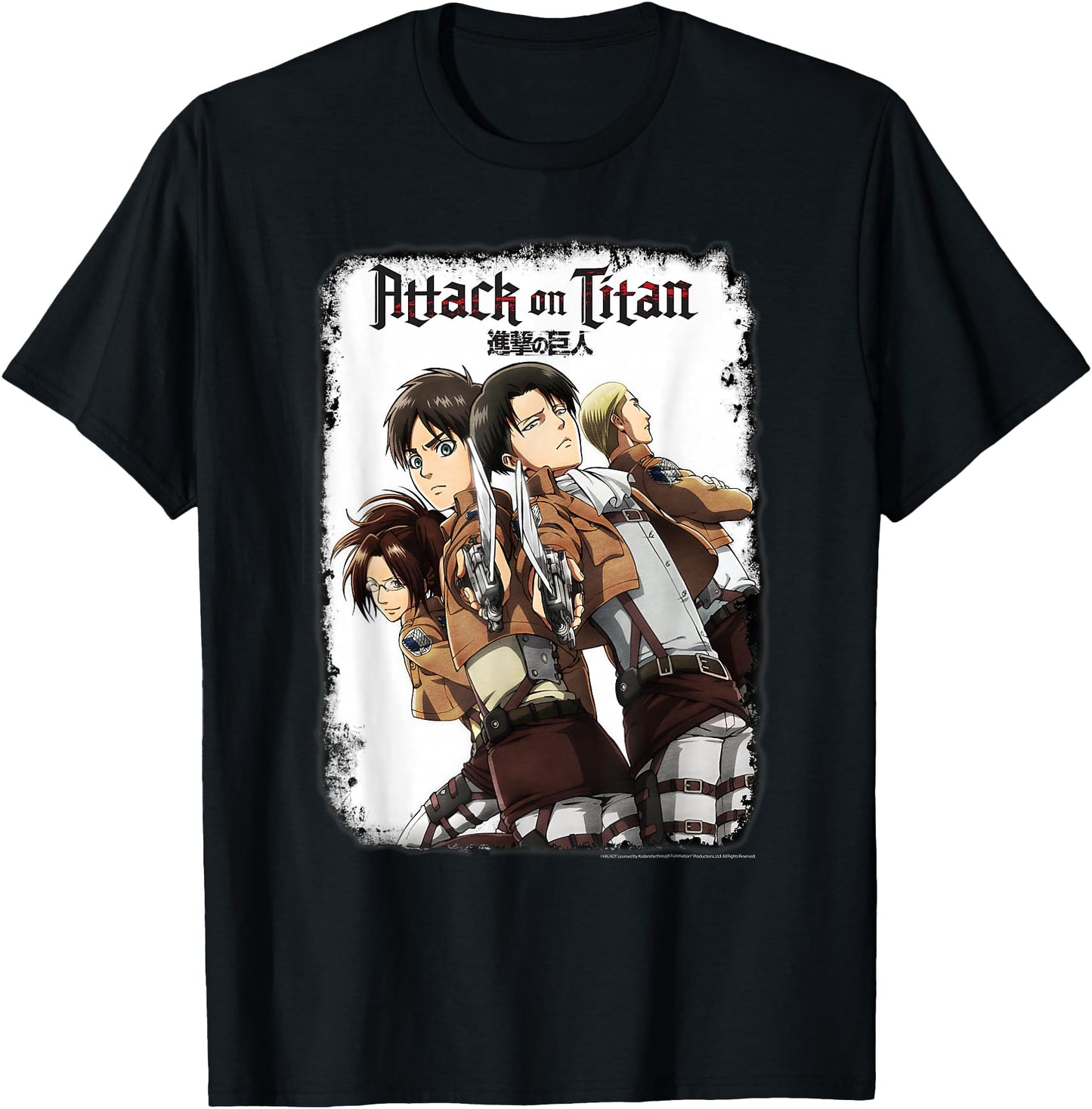 Attack on Titan Group Portrait with Swords and Logo Anime