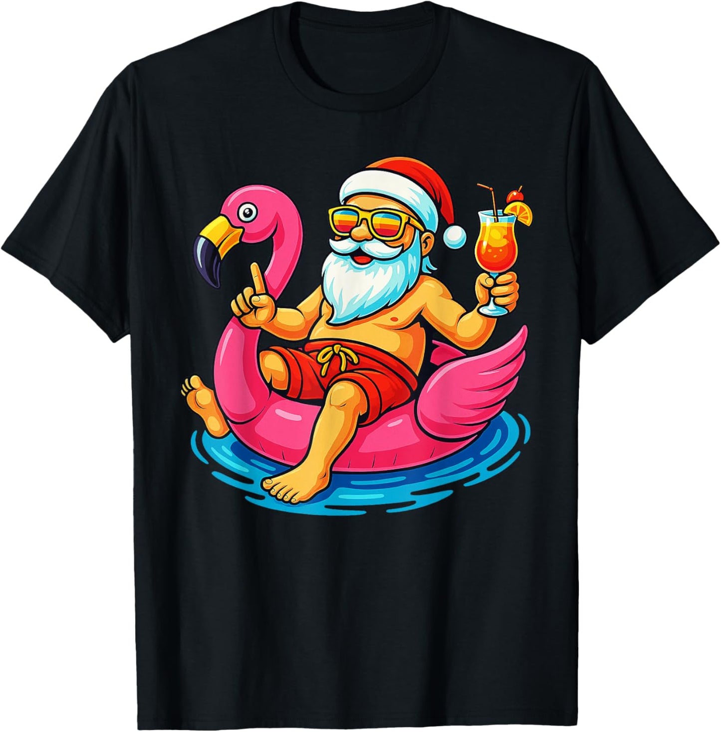 Christmas In July Shirt Boys Kids Santa Flamingo Summer Xmas