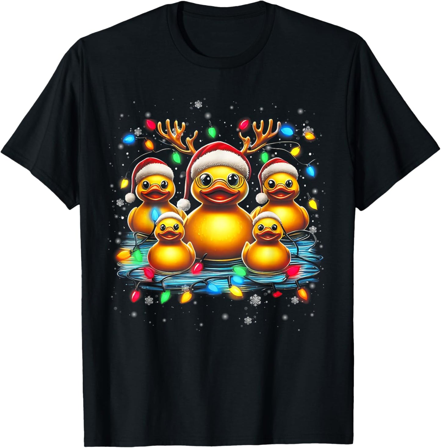 Rubber Duck Squad Christmas Light Reindeer Crew Xmas Pajama