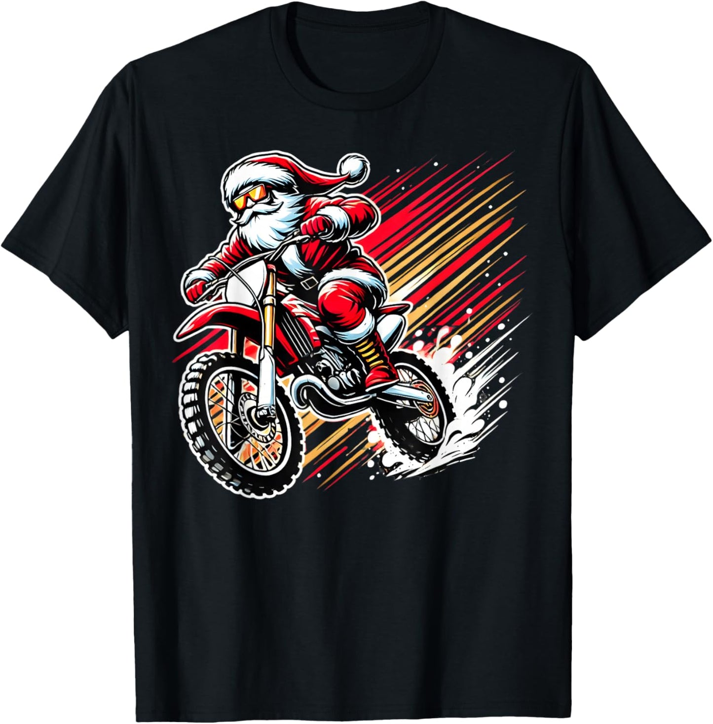 Santa Riding a Dirt Bike Christmas Motocross Racing Graphic