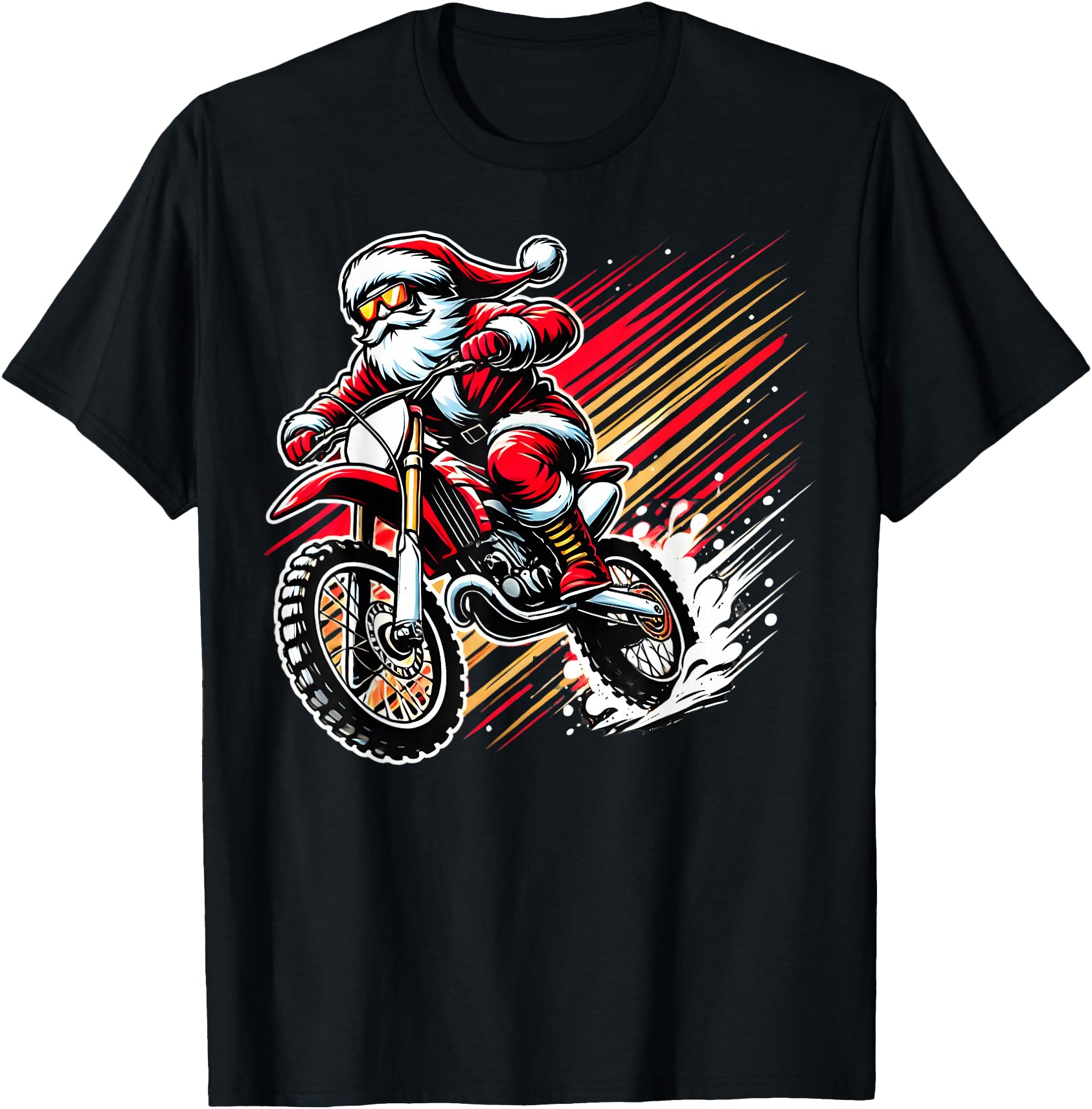 Santa Riding a Dirt Bike Christmas Motocross Racing Graphic
