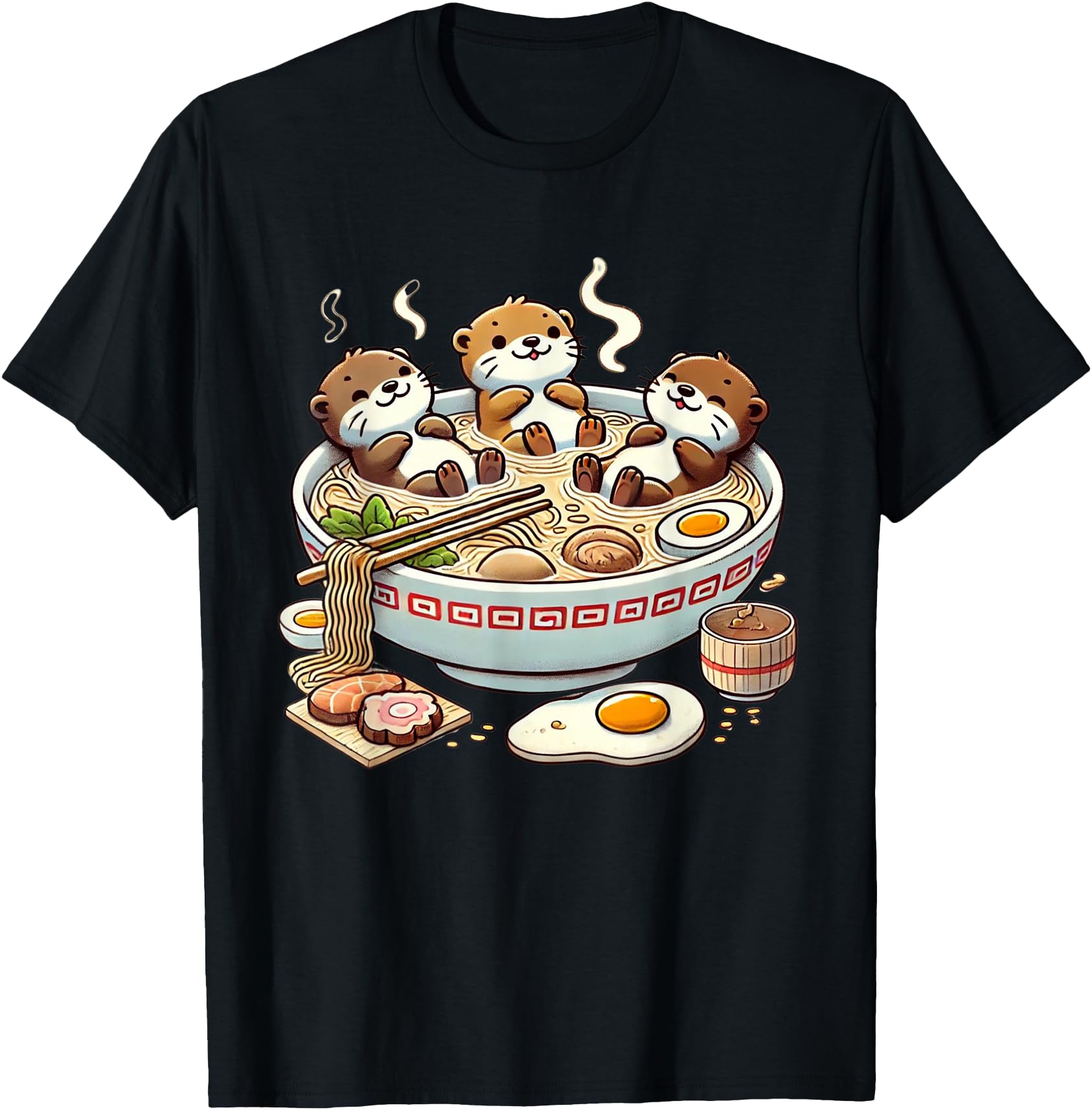 Kawaii Otter Shirt Japanese Ramen noodles Soup Otter Lover