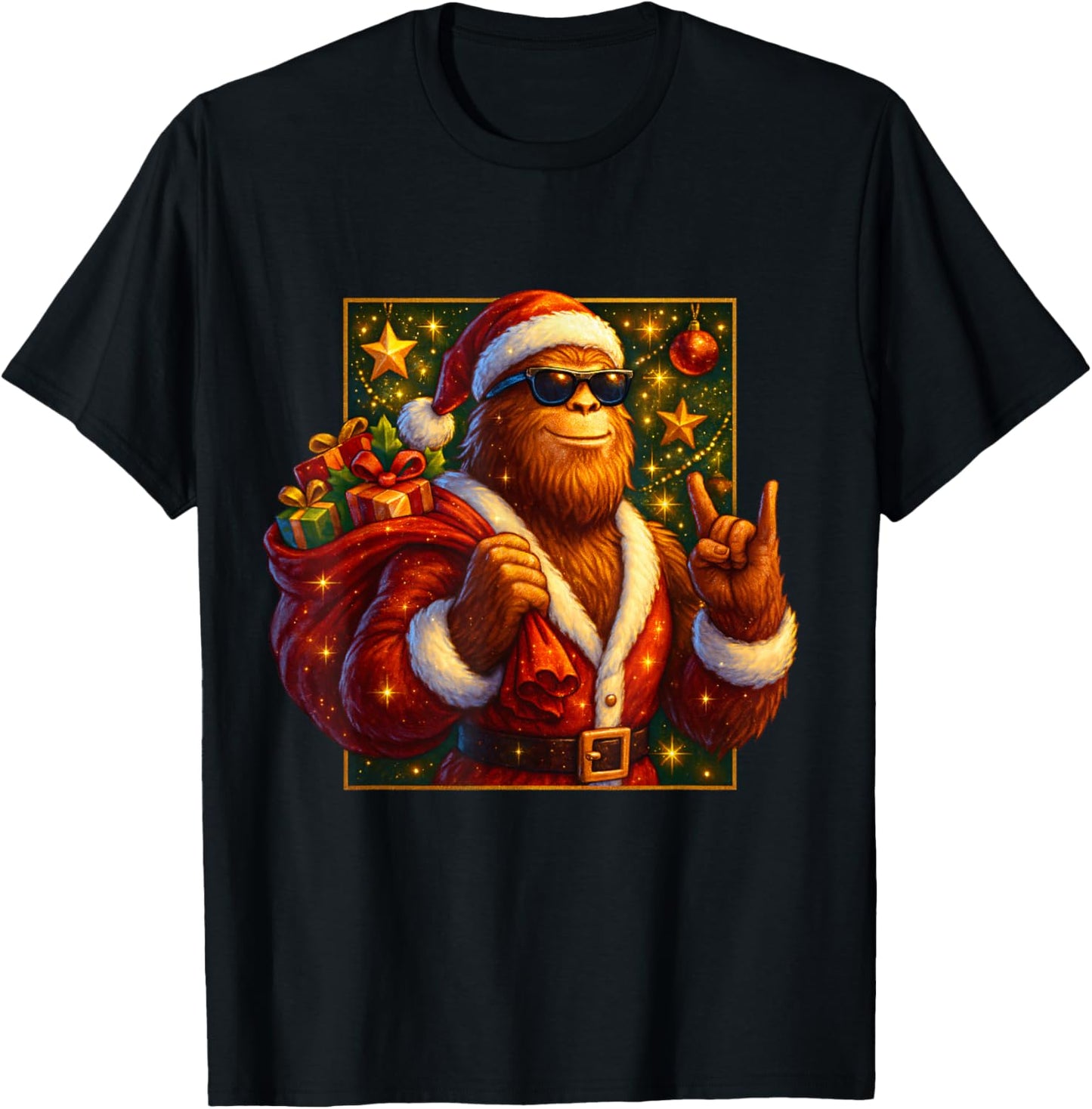 Christmas Shirts Funny Xmas Sasquatch Santa Bigfoot