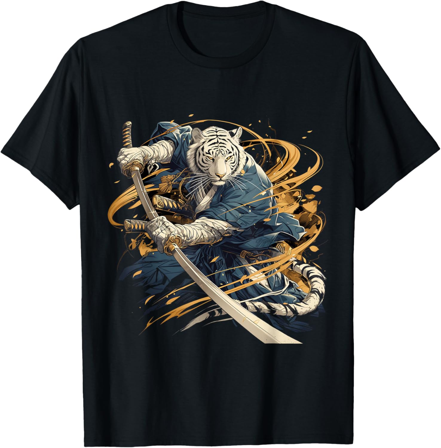 Japanese Art Tiger Ninja Ukiyo-e Anime Style Samurai Tiger
