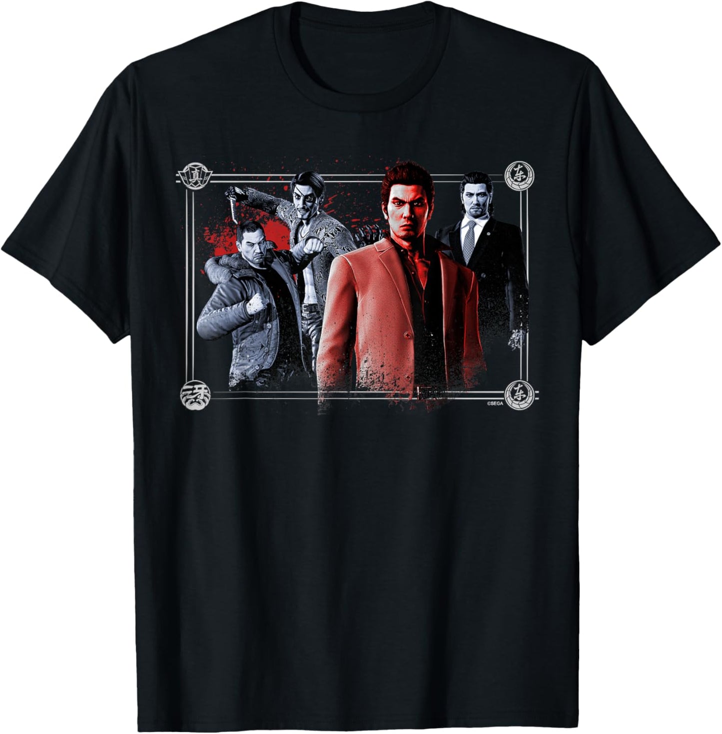 SEGA Like a Dragon & Yakuza Unisex-Adults Video Game T-Shirt, Black, Small, Short Sleeve, Classic Fit