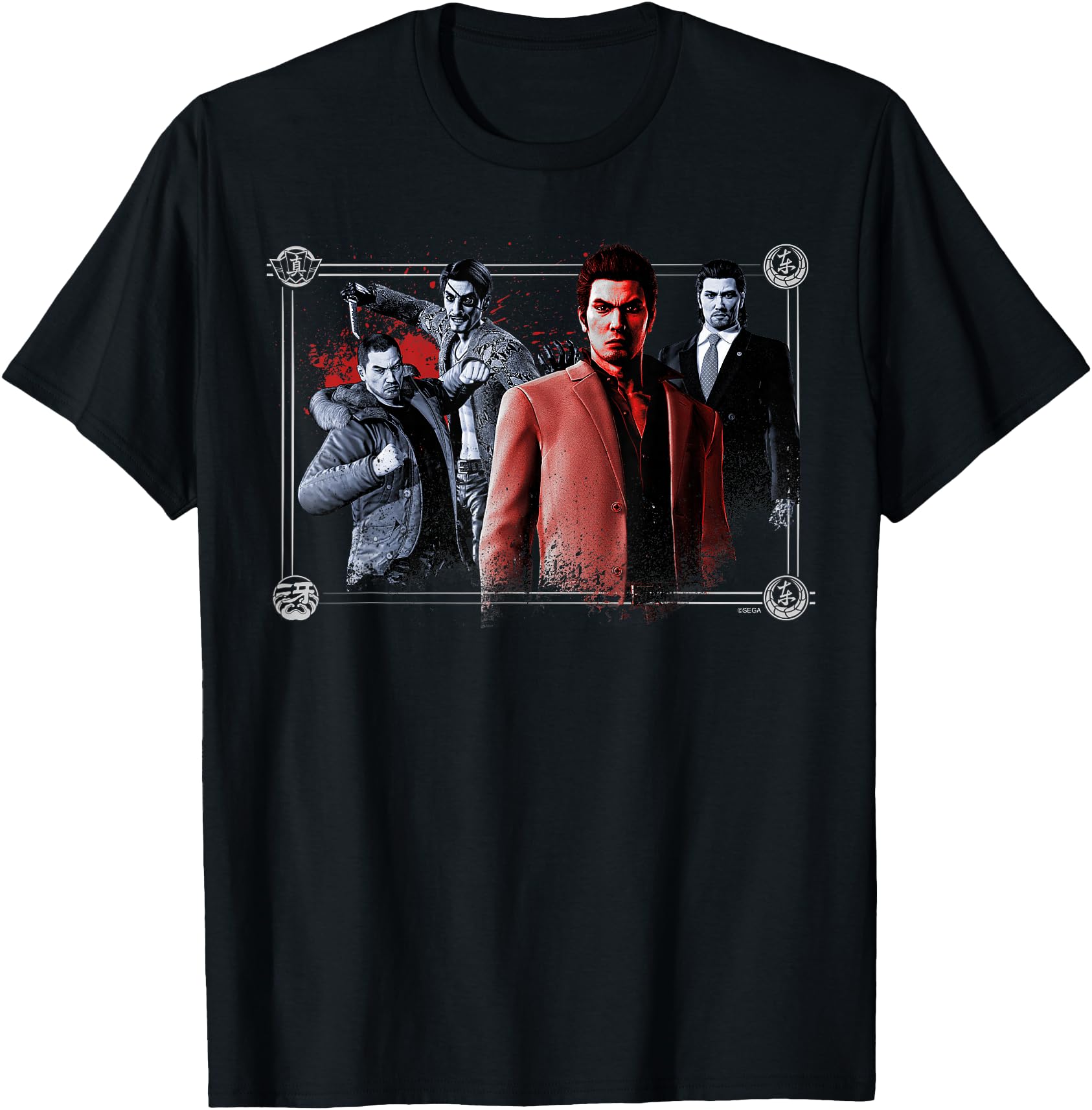 SEGA Like a Dragon & Yakuza Unisex-Adults Video Game T-Shirt, Black, Small, Short Sleeve, Classic Fit